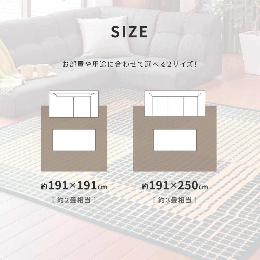 国産い草ラグ (裏貼り) 月光