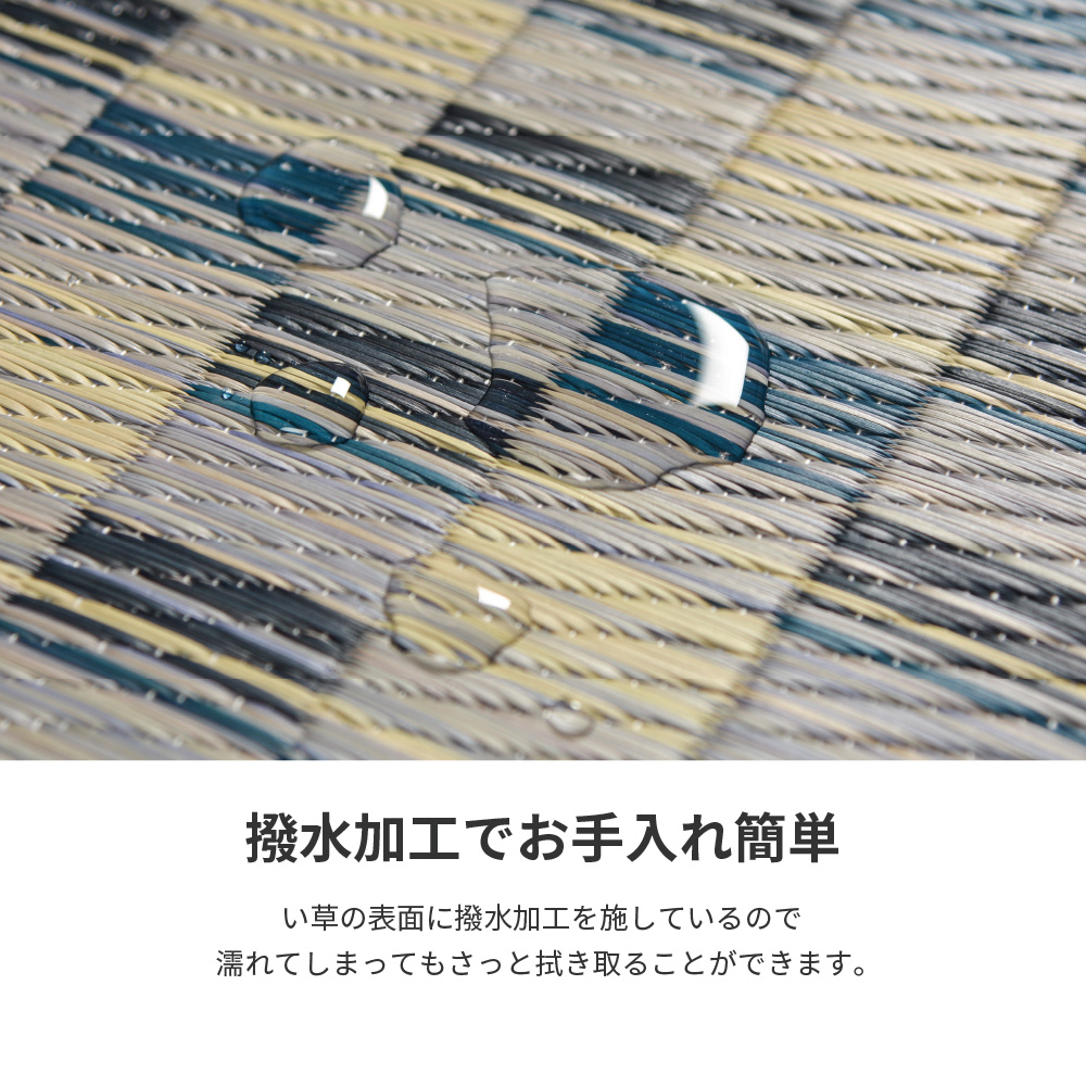 はっ水 ふっくらウレタン入り い草ラグ